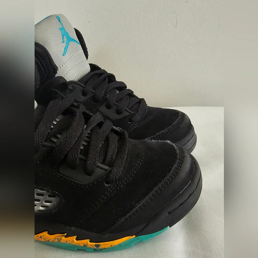 Nike Kids Black Teal Yellow Jumpman Sneakers